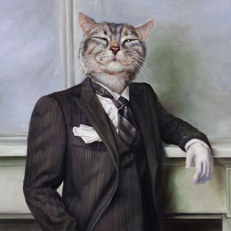 Кот в пиджаке и галстуке
