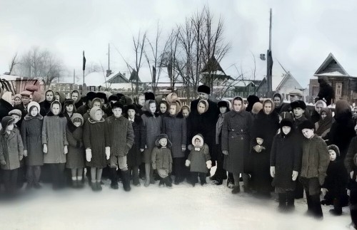 5 1965г. Новинская. открытие памятника павшим воинам в Великой Отечественной войне. Мариинский Посад